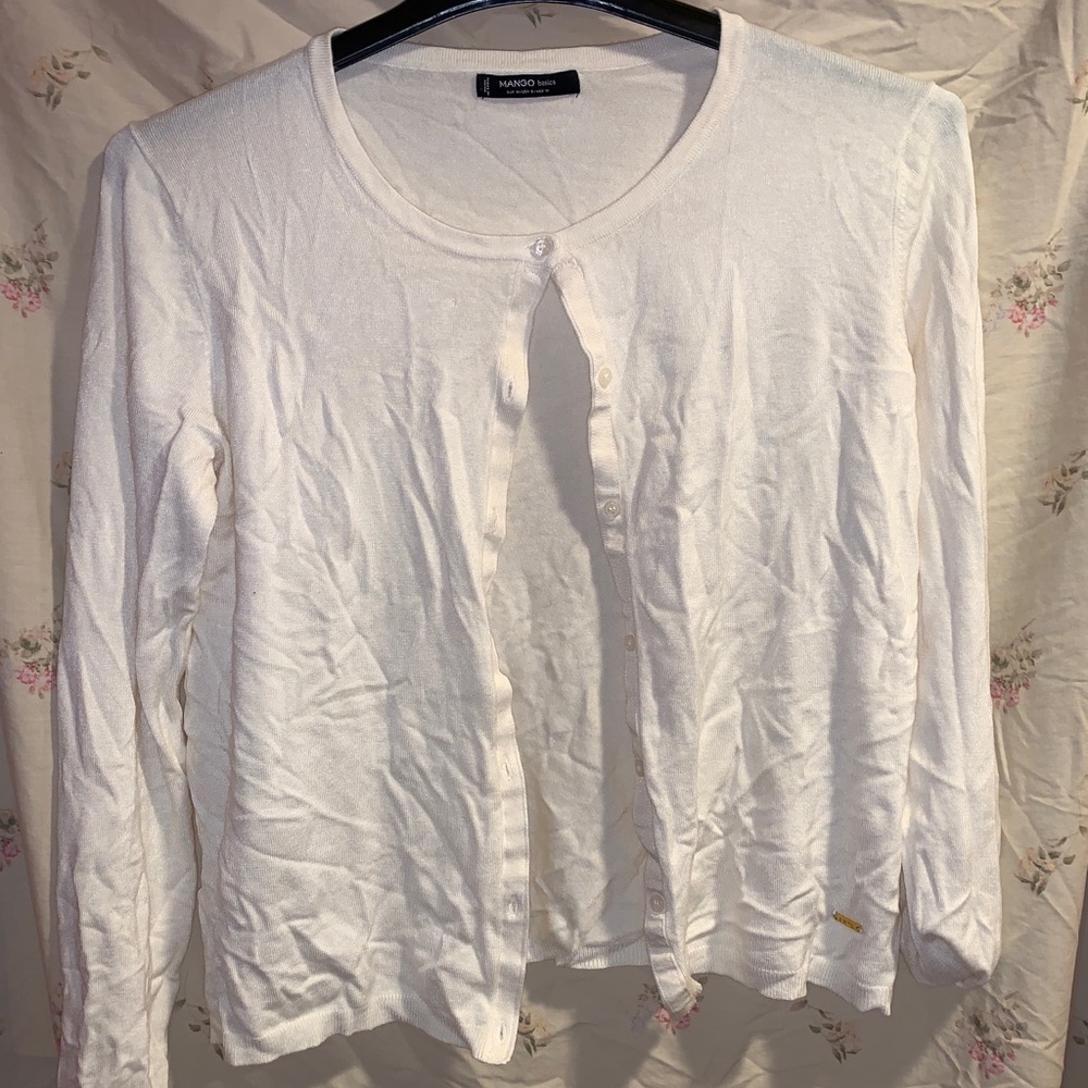 Plain off white cardigan